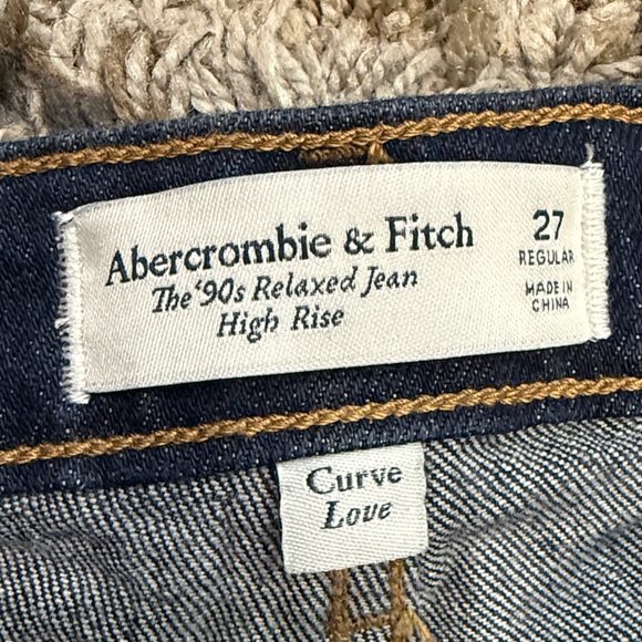 Abercrombie & Fitch women’s The 90s Relaxed high rise Dark Wash Jeans sz 27 - Picture 3 of 10